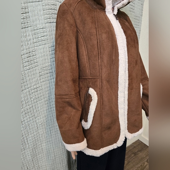 Koolaburra by UGG Faux Suede Shearling Jacket Size Large - Picture 10 of 16